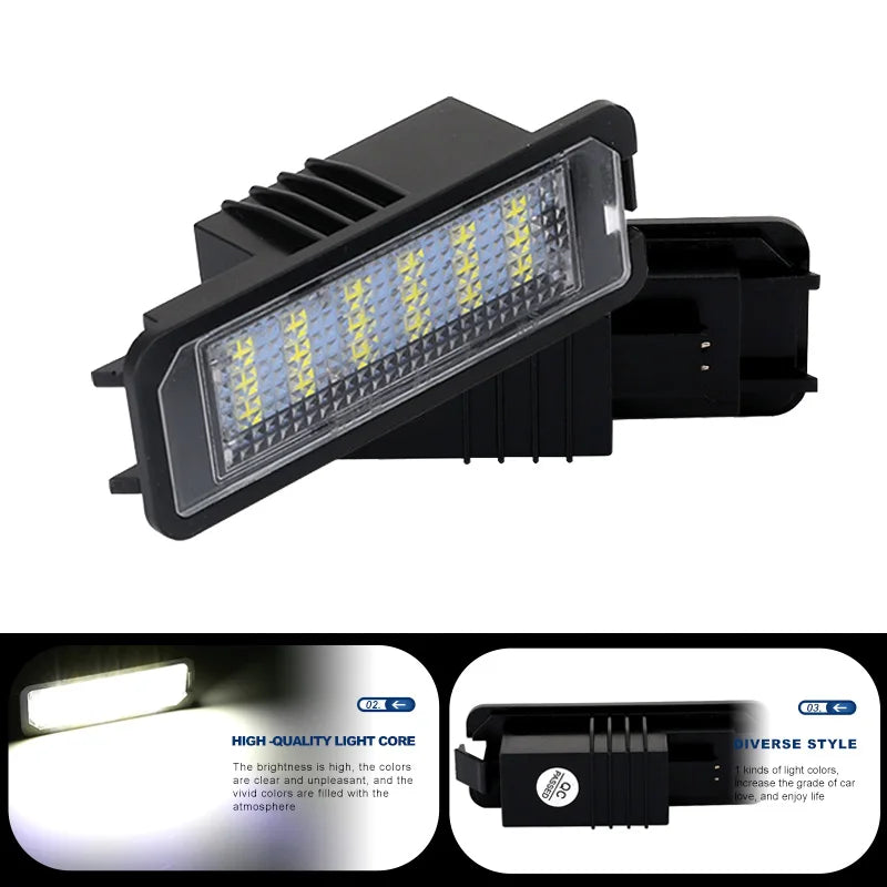 2Pcs For Seat Altea XL 2006-2015 Leon2 2005-2012 Leon3 2012 ~2017 Car Led Bulbs Number License Plate Lights Lamp Canbus No Error