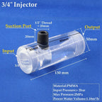 New Transparent PMMA Acrylic Water Injector Irrigation System Venturi Fertilizer Mixer Jet Devive Organic Glass Ejector