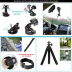 Action Camera Accessories Set For Gopro Hero13 12 11 10For Xiaomi Yi Insta360 X4 X3 Case Kit Strap Mount Selfie Stick Motorcycle