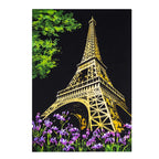 DIY A3 City Landmarks Paris London Night Scene Scratch Painting With Tool Scenery Landscape Colorful Scratch Art Room Decor Gift