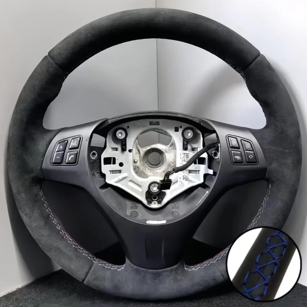 Hand Stitched Steering Wheel Cover Suede M Sport M3 E90 E91 E92 E87 E81 E82 E88 X1 E84 Car Steering Wrap Braid Cover For BMW E93