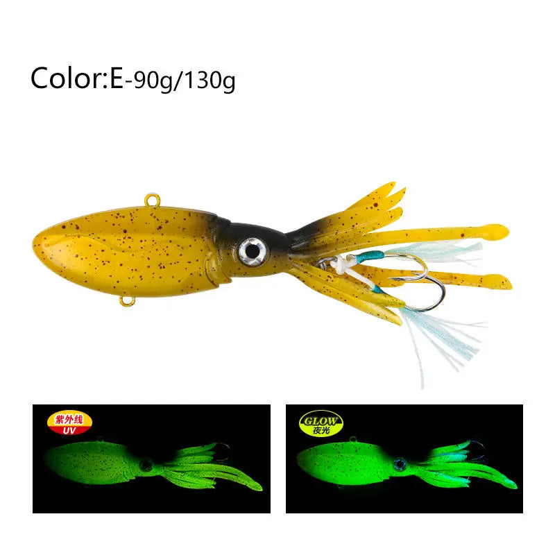 Big Game Luminous UV TPR Octopus Squid Sea Saltwater With High End Hook Jigging Fishing Lures Bait Buy Squid VIBE Lure Trex