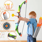 Bow and Arrow Set Light Up Archery Toy Kids Outdoor with Standing Target Birthday Gifts Indoor Games Toys Children New Year Gift