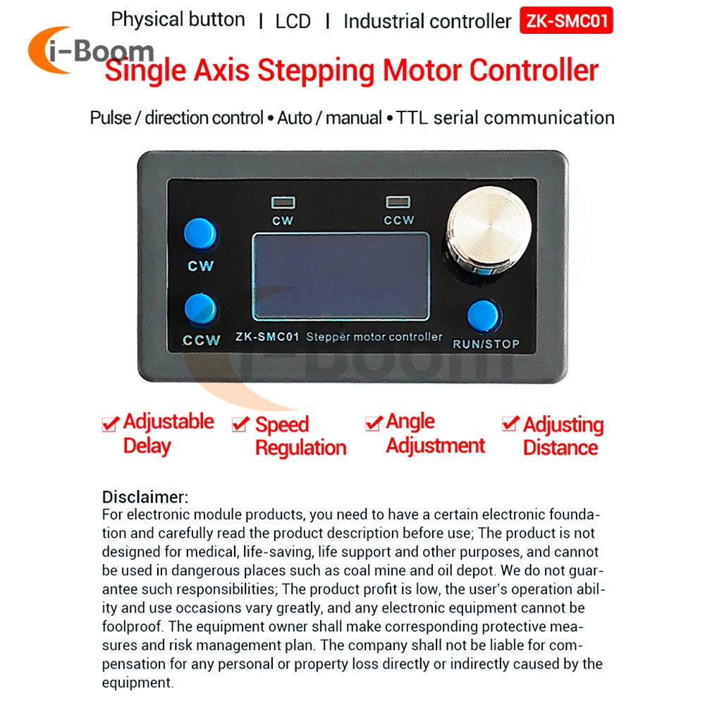 SMC01 Programmable 42 57 Stepper Motor Controller Positive Reverse Angle Pulse Speed Control Module PLC Serial Communication
