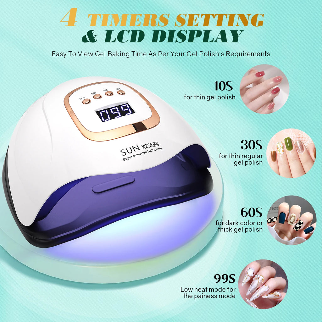 380W UV LED Nail Lamp Dryer 81 LEDs with LCD Screen for Gel Polish Curing