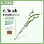 Fenice 6.5 Inch Colorful Straight Curved Thinning Chunker Shears Beginner Friendly Scissors Kit for Practice &Home Groomer Us