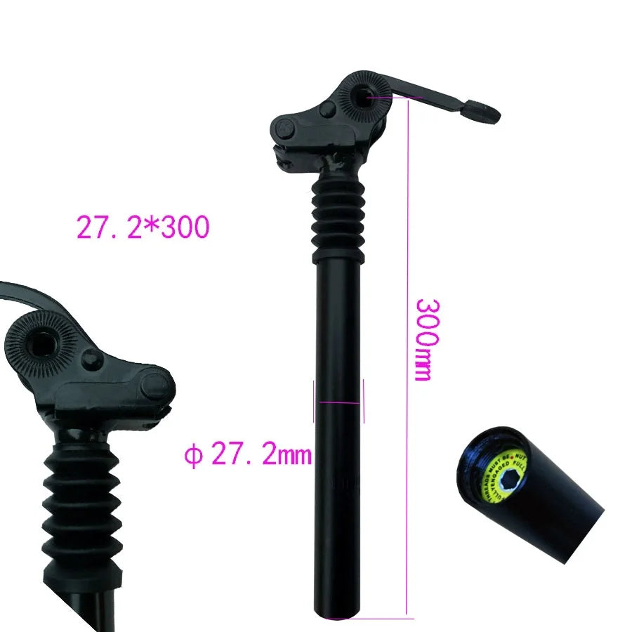 Electric Folding Bicycle E-Bike Shock Absorber Seatpost 25.4mm 27.2mm 28.6mm 31.8mm 33.9mm 34mm 300mm 350mm Bike Shocks SeatPost