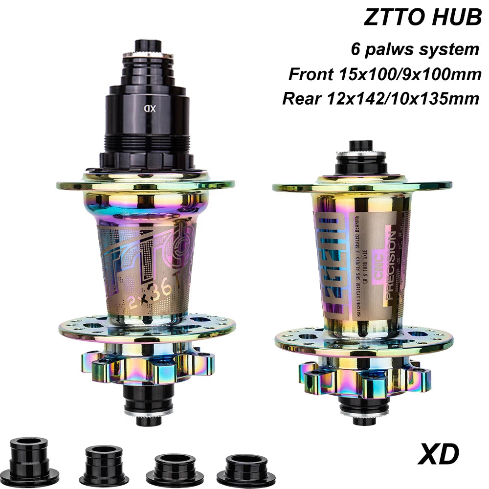 ZTTO Mountain Bike Hub 32 Holes 6 Pawls Disc Brake Bearing 10 11 12 Speed XD Thru Axle Quick Release Bicycle Wheel 142 135mm