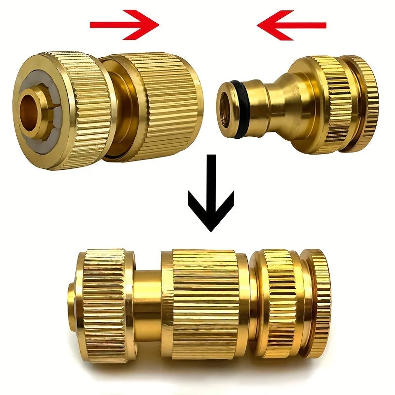 6/12pcs EU Standard Aluminum Hose Connector Set - 1/2'' & 3/4'' Tap Fitting + 1/2''(13-16mm) Quick Connect for Garden Pipes