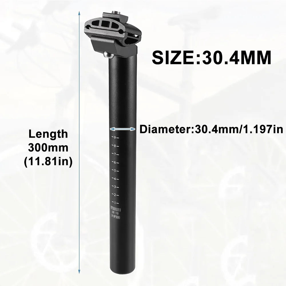 Bike Seatpost 300mm Aluminum Alloy Seat Post for MTB/Road Bike, 25.4-31.6mm