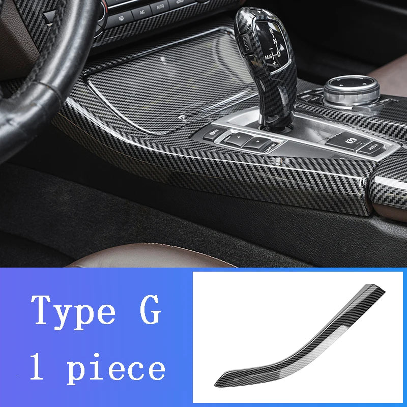 LHD For BMW 5 Series F10 F11 carbon fiber central armrest box cover storage box gear position panel decoration cover auto parts