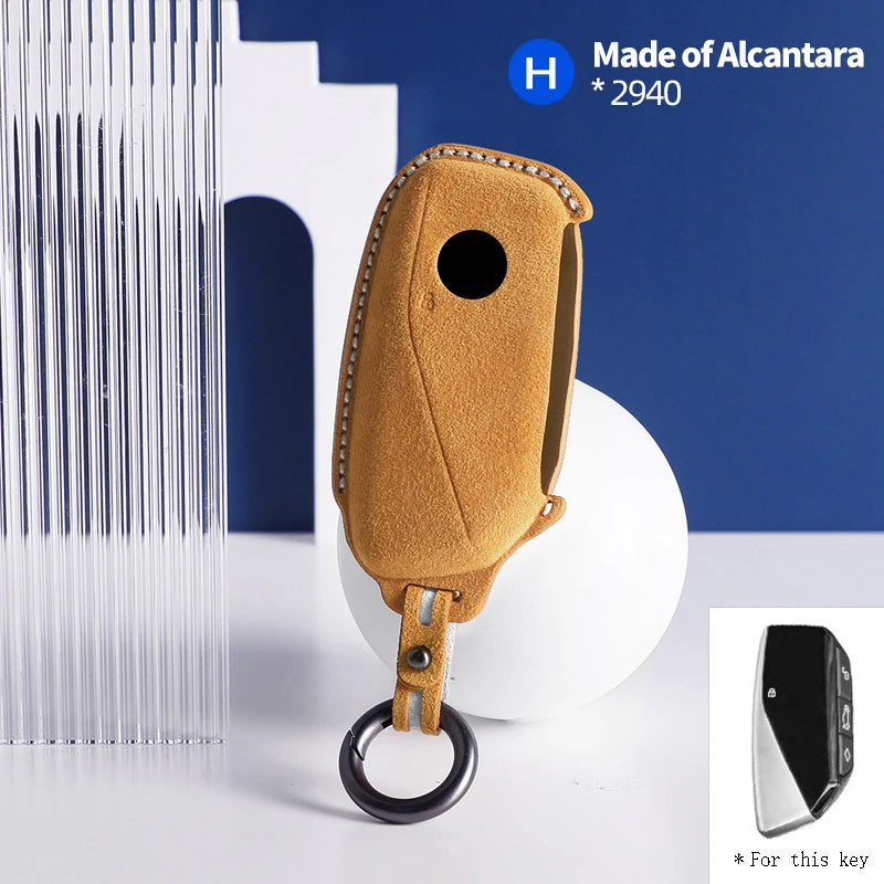 Alcantara Car Key Fob Cover Case for BMW 7 Series 735i 740Li i7 X7 X1 U11 G07 LCI XM