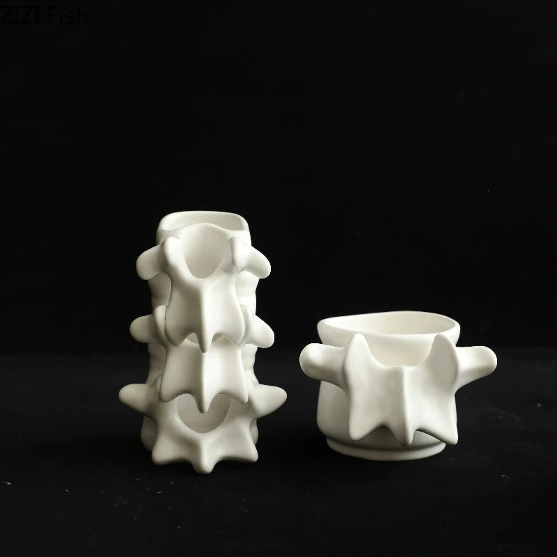 Vertebrate Model Ceramic Vase Flower Arrangement Coffee Cup Milk Mug Pen Holder Hydroponic Vase Water Cup Flower Vases Ornament
