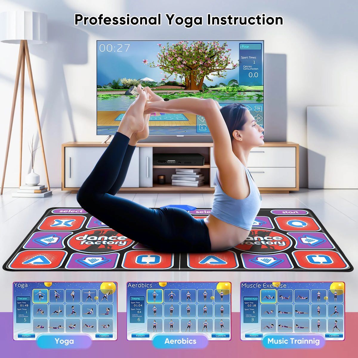 Dance Mat Girls Kids, Upgraded Models Double Anti-Slip Durable Musical Dance Mat with Wireless Receiver,with 58 Games 100 Music