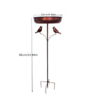 Rustproof Outdoor Vintage Bird Bath And Feeder Combo with 5 Claw Ground Plug Easy to Clean Metal Design Perfect Gift for Bird Lo