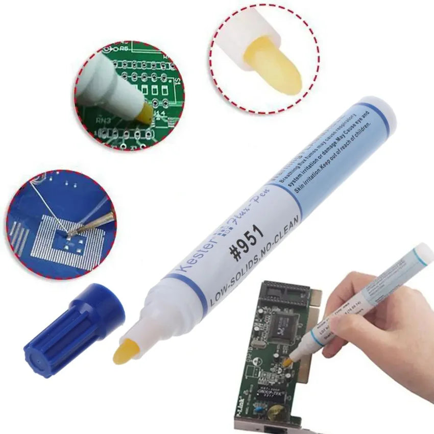 10ml Soldering Rosin Flux Pen 951 Low Solid Non clean DIY Kester Solder Power Cleaning free Welding Pen