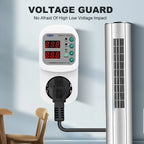 TOMZN Automatic Voltage Current Protector Socket AC 110V 220V Adjustable 16A Power Surge Protector EU Plug Socket TOSVA-16