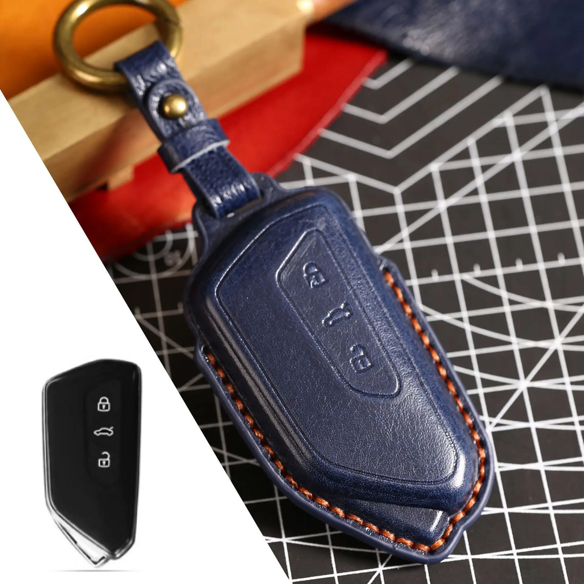 Leather Car Key Case Cover For VW Volkswagen Golf 8 MK8 ID 3 ID 4 For Skoda Octavia 4 A8 Seat Leon MK4 Cupra Formentor