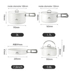 Naturehike Ceramic Non-Stick Pot Portable Camping Cookware Outdoor Pot Cooking Frying Pan Water Kettle Picnic Tableware