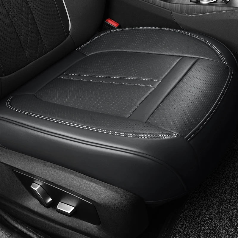 1PCS Nappa Leather Car Seat Cover Full Wrap Bottom Car Seat Cushion Durable Anti-Slip Driver Car Seat Protector Accessories