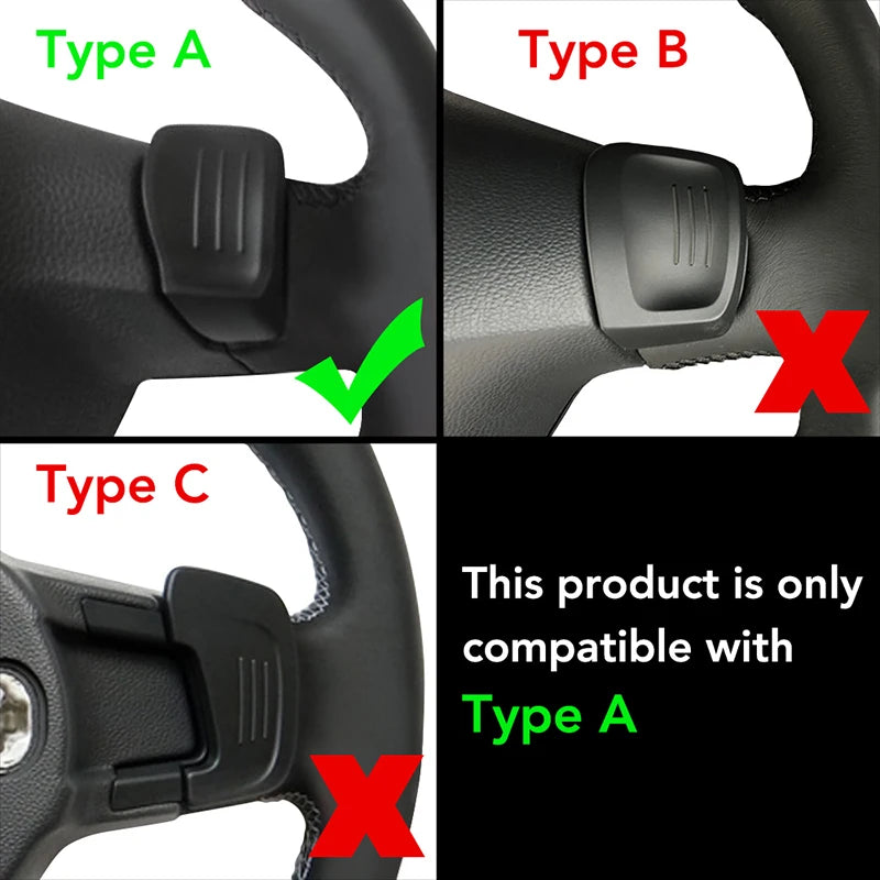 VW Golf 5 MK5 Golf 6 MK6 GTI Steering Wheel Paddle Shifter Sticker Cover, Type A Black