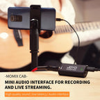 JOYO MOMIX CAB Mini Audio Mixer Guitar Sound Card USB Audio Interface Stereo Output for Guitar Bass Smartphone PC Live Streaming