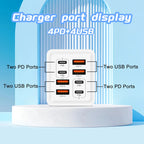 2026 New 240W Multi Port Charger Pd Smartphone Super Fast Charging 4usb-4type-C Charging Head EU US UK Adapter