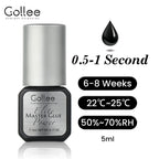 Gollee 0.5s Fast Drying Eyelash Extensions Glue 5ml Lashes Glue 6-8 Weeks Lasting Waterproof Salon Professional Eyelashes Makeup
