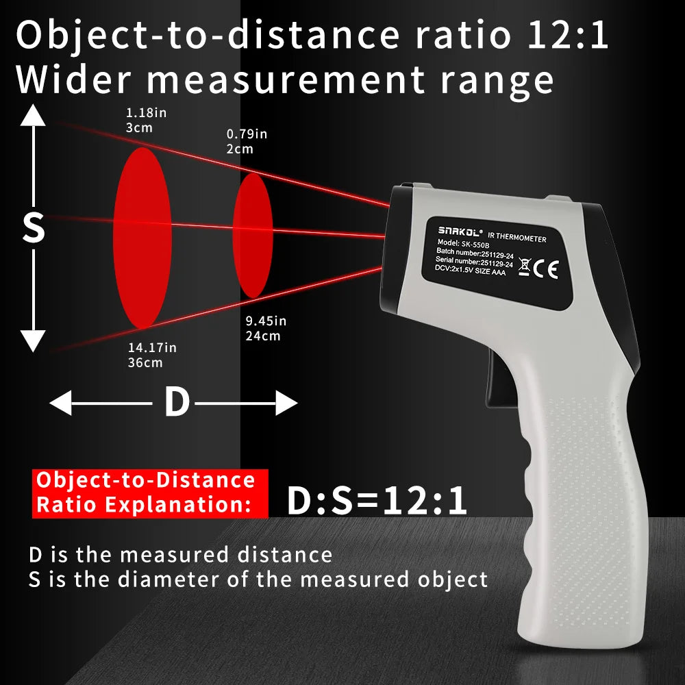 SNAKOL Infrared Non-Contact Thermometer Handheld Temperature Gun SK-400A/SK-400B/SK-550B