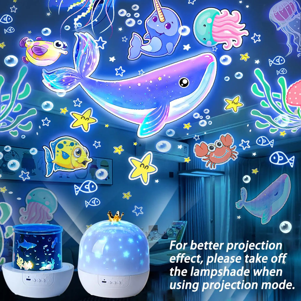 Fantasy Creative Projector 360°Rotating 15 Kinds of Projector Slides Starry Galaxy LED Projector Night Light Kids Birthday Gift