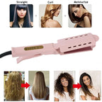 Pink Hair Straightener Four-gear Temperature Adjustment Ceramic Tourmaline Ionic Flat Iron Hair Straightener Women Widen Panel