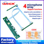YANHCM 4 Microphone Array Module Board USB 2.0/3.0 Driverless AEC AGC for Voice