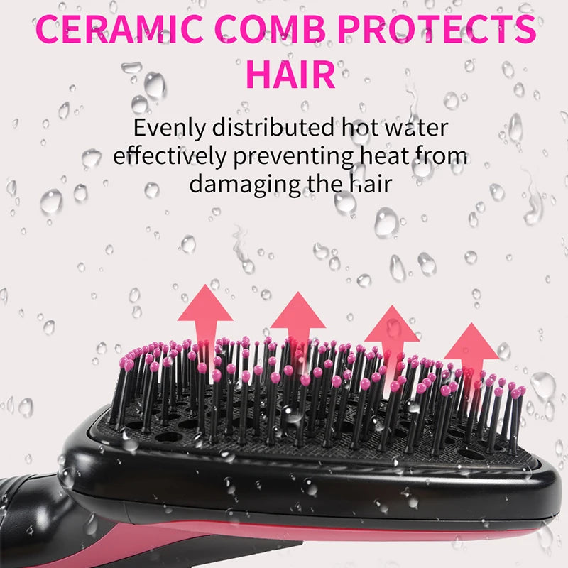 One Step Hot Air Brush Hair Dryer & Straightening Brush, Black, AU/EU/UK/US Plug