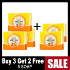 AILKE Natural Turmeric Honey Soap Cleanser, Lightening, Clean Skin, Remove Dark Spots, Stains, for Face and Body, 200g/7 oz