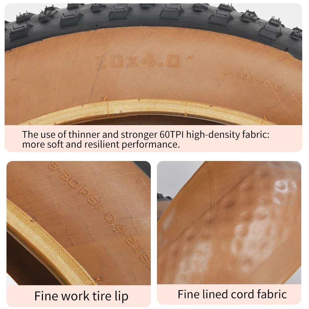 TANKE Anti Puncture Snow Beach Bicycle Tire MTB Bicycle Anti-Slip Fat Tire 20X4.0 24X4.0 26X4.0 Puncture Resistant Tire winter