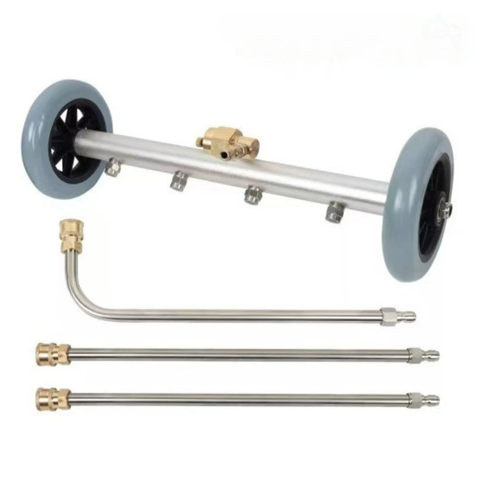 16in undercarriage pressure washer water broom 5000 PSI with 2 extension rods, 3pc set