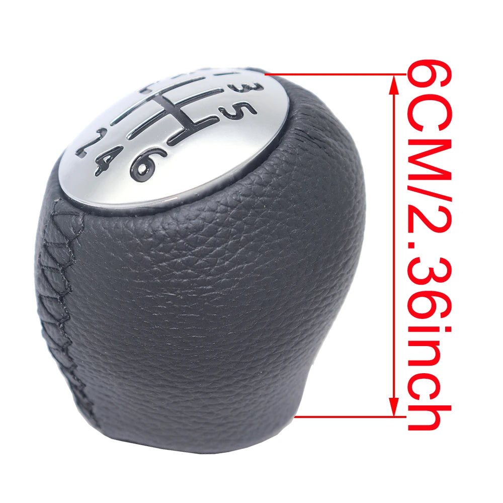 6-Speed Gear Shift Knob for Renault Duster 2010-2016, PU Leather, 1pc