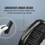 Gracemen 360 Wave Brush Curved Wooden Boar & Nylon Bristles, Soft/Medium/Hard, Black