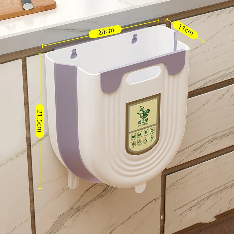 6/10L Hanging Kitchen Trash Can Collapsible Trash Can for Kitchen Foldable Small Garbage Can Compost Bin Under Sink Waste Bin
