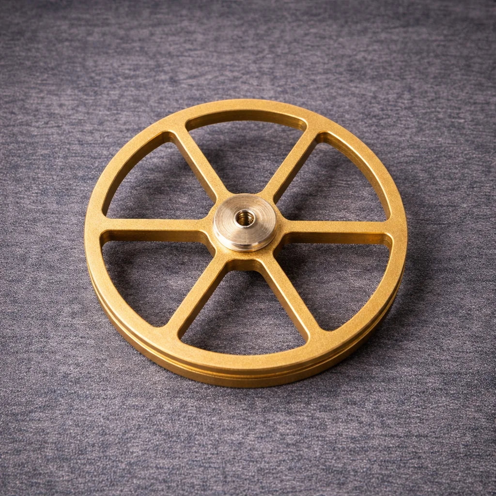Brass Idler Wheel Drive Component for Lenco L75 / L78 Turntables, Precision Shaft, Complete Replacement Kit with Rubber Tires