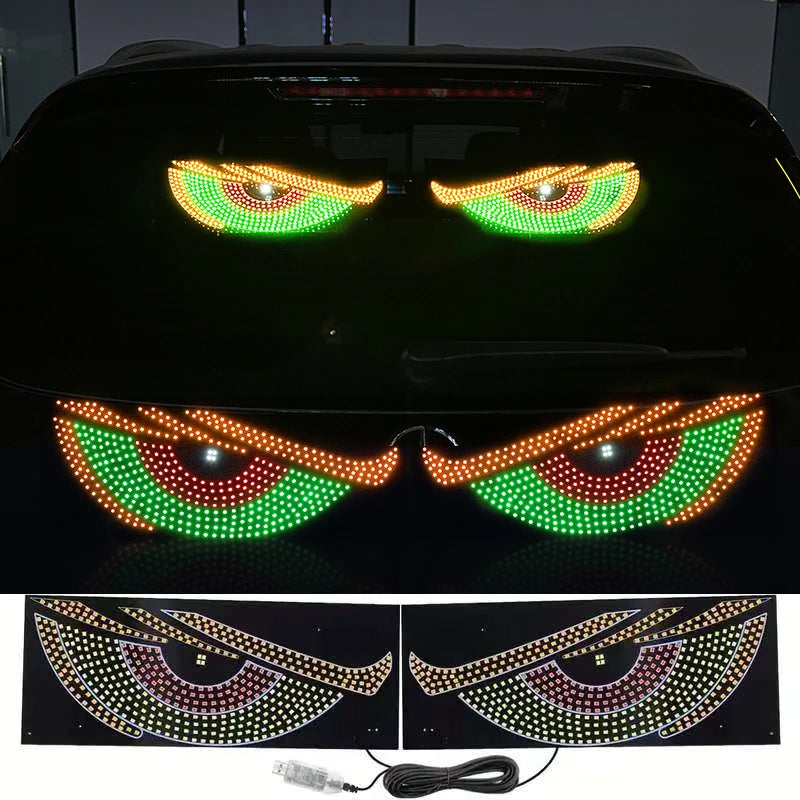 Truck Devil's Eye Light RGB Dynamic Demon Eye Decorative Light Led Display Decor Pixel Panel Windshield USB 5V Multi-Mode Lamp