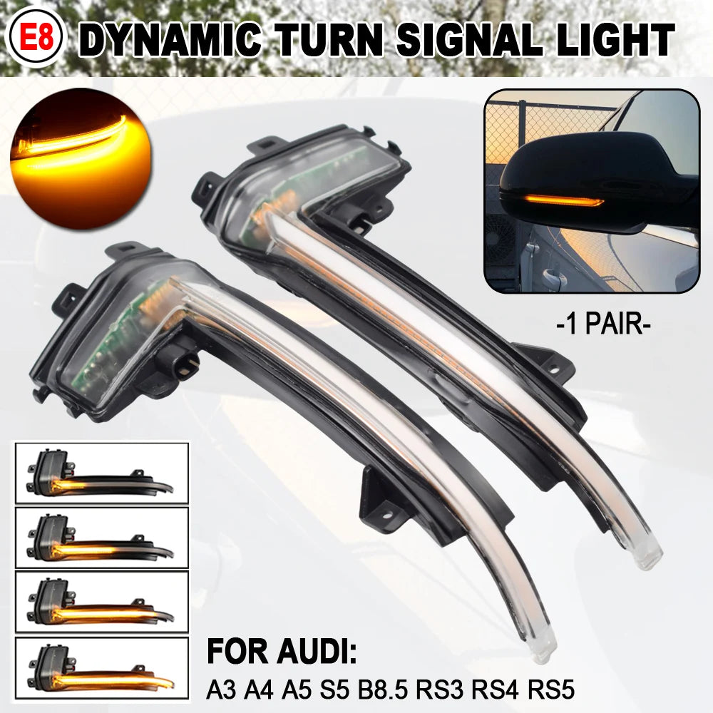 Dynamic Blinker Mirror Light LED Turn Signal Side Indicator For Audi A3 8P B8.5 A4 A5 B8 Q3 A6 C6 4F S6 S4 S5 S6 A8 D3 8K S8