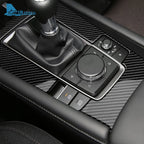 Mazda 3 Axela 2019-2025 Gear Shift Panel Trim Sticker Soft Carbon Fiber Black/Red