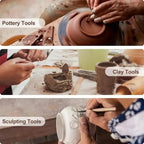 61Pcs Pottery Clay Sculpting Tools Carving Tool Kit With Carrying Case Bag For Beginners Professionals Pottery Modeling DIY Tool