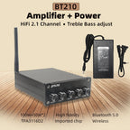 BT210 TPA3116D2 HiFi 2.1 Full Digital Audio Power Amplifier 50W*2+100W Bluetooth 5.0 tonal treble and bass adjustment