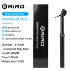 RIRO Bicycle Dropper Seatpost 27.2/30.9/31.6mm 100/125mm Travel Hydraulic Manual Height Adjustable MTB Road Bike Seat Tube