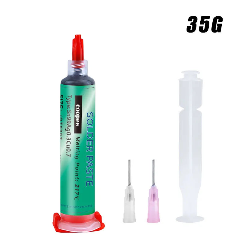 Sn99Ag0.3Cu0.7 Lead Free Solder Paste Needle Tube for PCB/BGA/SMD Soldering USB Socket Repair Tin Welding Solder Paste 20-38um