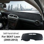 For Seat Leon 2005 2006 2007 2008 2009 2010 2011 2012 Sunshade Mat Flannel Dashmat Carpet Anti-Slip Pad Interior Accessories