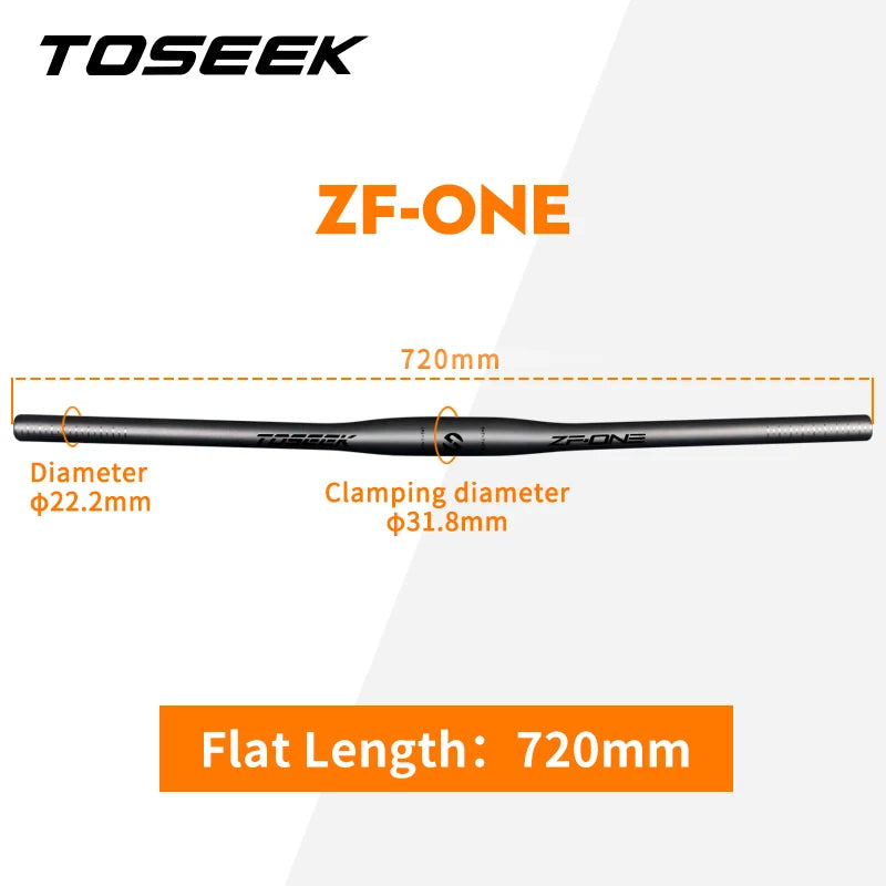 TOSEEK ZF-ONE Mtb Carbon Handlebar Bicycle Handlebar 31.8*580-720/740/760mm Matt Black Handlebars For Mountain Bike Accessories