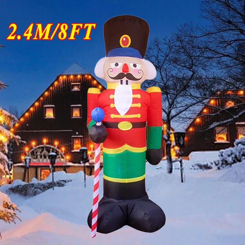 Backpack Santa Claus Christmas Decoration Inflatable Toys With LED Light 1.8M Inflatable Model Holiday Gift Indoor Outdoor Decor